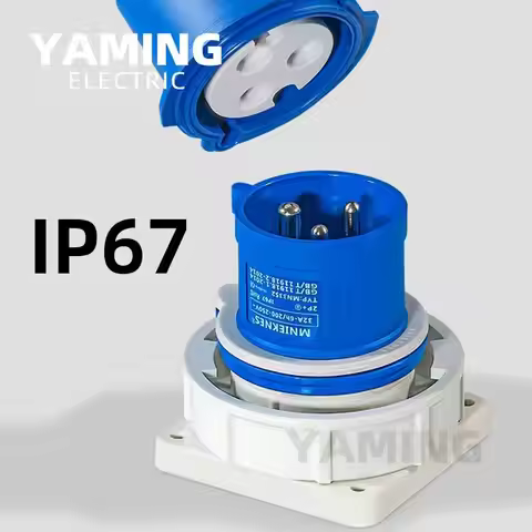 Waterproof IP67 Reverse Industrial Plug Aviation Socket Three-Phase 16/32A Connector 3-Pin 4-Pin 5-P