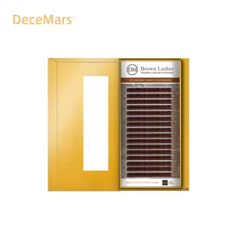 DeceMars Dark Brown Eyelash Extension JBCD Curl 8-15 Mix Length Individual Auburn Eyelash Extension