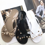 (without box)YOOKY Women's Jelly Slippers/Flip-flops  Plus Size Summer Beach Shoes Rivet Fashion Women's Shoes Jelly Slippers