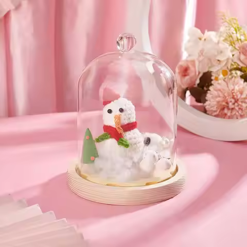 1 pc Cloche Glass Dome Clear Glass Display Dome with Top Handle Cloche Bell Jar Dome Cover Decorativ