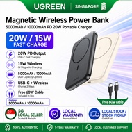 UGREEN 5000mAh/10000mAh PD 20W Powerbank USB Type C Magnetic Wireless Charging Power Bank Portable C