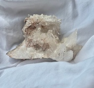 高質 哥倫比亞 粉利姆利亞 雷姆利亞 白水晶簇 帶彩 水晶原礦 天