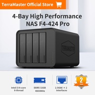TerraMaster F4-424 Pro NAS Storage - 4Bay Core i3-N305 8-Core 8-Thread CPU 32GB DDR5 RAM 2.5GbE Port