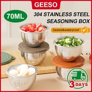 GEESO 304 Stainless Steel Dipping Seasoning Box With Lid Cute Little Bear Fried Chicken Sealed Sauce