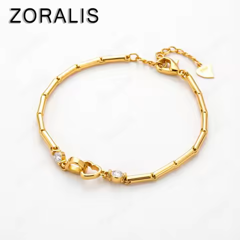 Charms 18K Gold Bracelets Bangles for Women Girl Valentine's Days Zircon Wedding Love Heart Jewelry