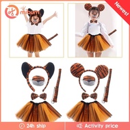 [Mibum] Kids Girls Tiger Costume Set Halloween Accessories Headband for Kids Dress Cosplay Cosplay