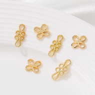 14k Gold Clover Four-Leaf Clover Clover Pendant Connector Handmade diy Making Bracelet Necklace Jewelry Material Accessories