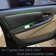 1 pair Car door Panel Cover for Toyota vios 2007 2006 2005 2004 2003 NPC42 armrest Siding Leather vi