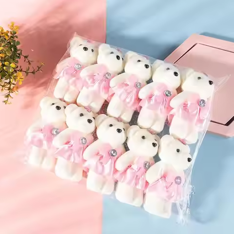 10pcs Bouquet Bear Flower Bouquet Dolls Diamond Bear Valentines Day For Wedding Mini Bear Flower Bou