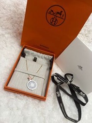 Hermes 粉紅色金mini pop H necklace