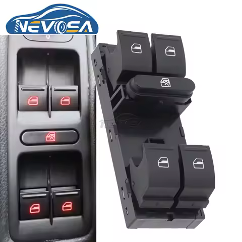 NEVOSA 1K4959857B Power Master Window Switch For SEAT VW Golf 5 6 Plus Jetta MK5 Mk6 GTI Tiguan Tour