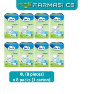 Dr. P Value Level 6 Tape XL (8 Pieces) x 8 Packs (One Carton) [ DrP, Dr P, Tena, Farmasi CS ]