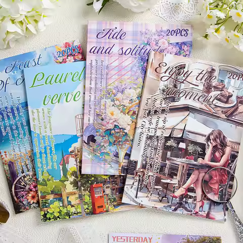 4 types 20 sheets Feast of flowers stickers DIY decoration Scrapbooking Material handmade Diary Albu