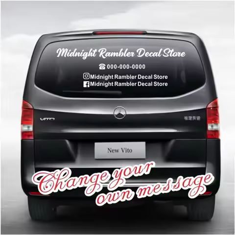 New Custom Business Social Media Car Sticker Decal Business Logo IG Telephone Vinyl Windshield Bumpe
