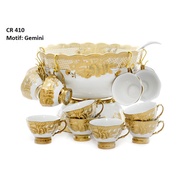 Bowl Set VICENZA CR410 GEMINI Motif Drinking Set Suitable For Fruit Ice With Big Small Glass Bowl+No