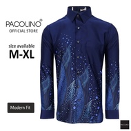 Pacolino Malaysia Men Batik Long Sleeve Modern Fit - Blue Colour 22624-BK0220-D