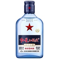 Beijing Production Red Star Two Pot Head White Wine Small Blue Bottle 43 Degrees 53 Degrees Soft 8 P