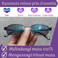 [TERMURAH]Kacamata Minus Pria Dan Wanita Best Seller Siap Pakai Model Oval Kecil Bahan Metal Anti Ra