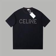 🈶️現貨 Celine T-shirts 賽琳簡約字母logo壓鑽短袖T恤衫男女同款