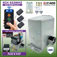 WIFI R3000 4CH 433MHZ E8 E1400 Dc sliding motor autogateE (600KG) without gear rack