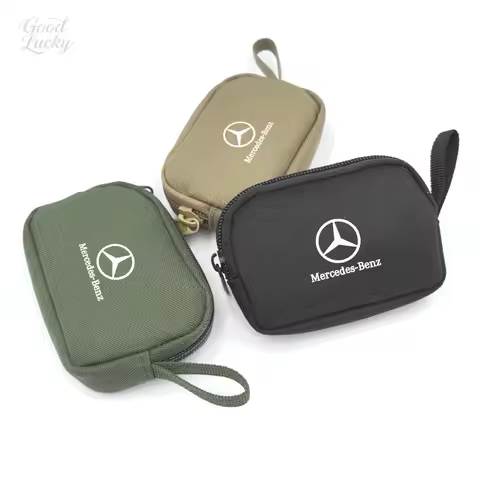 Car Key Case ID Card Wallet Mini Zipper For Mercedes Benz C300 C250 C350 C Class W203 W204 C63 C180
