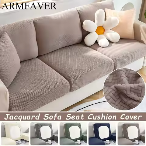 ARMFAVER Jacquard Sofa Seat Cushion Cover Stretch Thicken Sofa Cover for Living Room L Shape Corner 