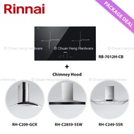 Rinnai RB-7012H-CB 2 Zone 70cm Induction Hob + Chimney Hood (RH-C209-GCR, RH-C2859-SSW, RH-C249-SSR, RH-C91A-SSVR, RH-C1059-PBR) Package Deal