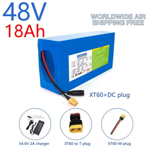 48V 18Ah 18650 Lithium battery pack 13S6P 1000W With BMS 500W 750W motor With BMS For E-tools Two wh