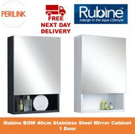 Rubine BOW 40cm Stainless Steel Mirror Cabinet 1 Door RMC-1440D1S1 BK / RMC-1440D1S1 WH