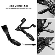 Motorcycle Black Mid Control Kit Footpegs Brake Levers Set Driver Pedal For Harley Sportster XL 1200