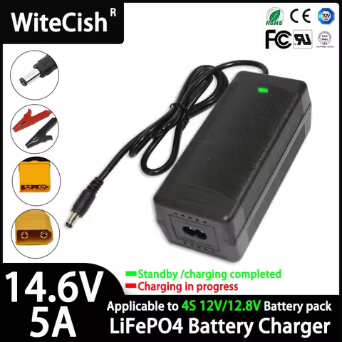 Lifepo4 12V 5A Battery Charger 12 Volt 14.6V 4S Iron Phosphate 18650 Power Supply System Solar Car L