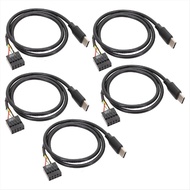 (LAA1) 5Pcs USB 9Pin to USB Type C Cable for Computer Motherboard to USBC Secondary Screen PC LCD Sc