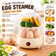 Electric Egg Steamer 2 Layer Multi-Function Egg Cooker Food Steamer for Eggs, Corn & Vegetables