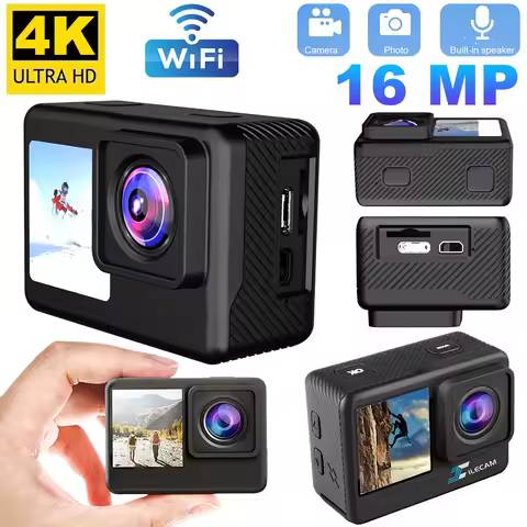 4K UHD Action Camera 1080P 30FPS 2.0 Inch IPS Screen Bicycle Video Recording Camera Anti-Shake Under
