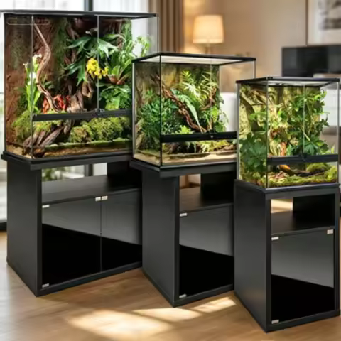 Reptile Terrarium Cabinet Stand Small Habitat for Amphibian 17.88 x 17.88 x 27.75 Inches