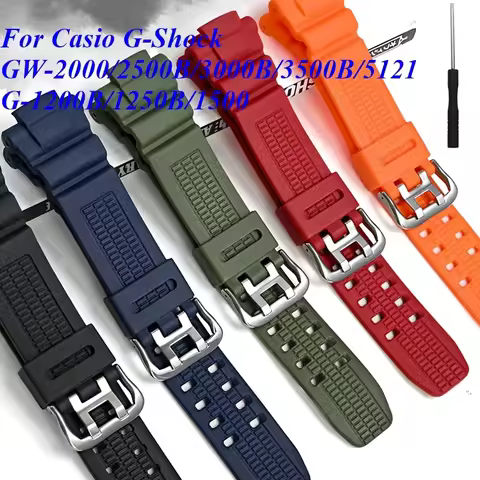 For Casio G-Shock GW-2000/2500B/3000B/3500B/5121 G-1200B/1250B/1500 Watch Strap Resin Band Specific 