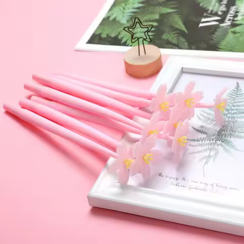 New soft glue flower neutral pen beautiful water pen girl heart series creative stationery student o