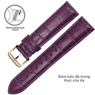 Dây Đeo Đồng Hồ Da Thật Màu Đỏ Cho Nam Và Nữ Có Khóa Bướm Dây Đeo Đồng Hồ Casio Tissot Longines Ross