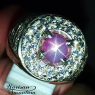 Batu Cincin Purple Safir Star Ceylon Mata Udang Asli