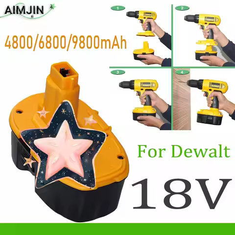 12800mAh 18V Ni-MH Power Tool Battery Compatible with Dewalt DC9096 DE9039 DE9095 DW9098 DE9503 DW90