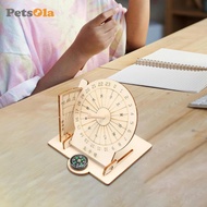 [PETSOLA] Sundial Clock Model Wooden Sundial Scientific Building Kit DIY Ancient Timer Educational T