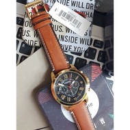 Fossil FS5062 Grant Black Dial Brown Leather Strap 44mm Men's Quartz Watch