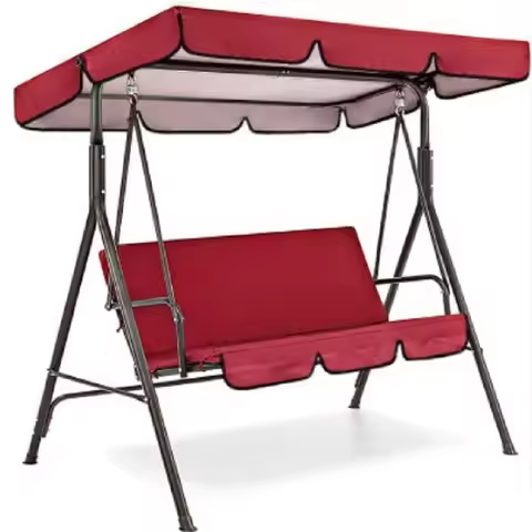 2-Piece Terrace Swing Chair Top Rain Cover Rain Pleated Park Rain Cover Outdoor Dust Cover Waterproo