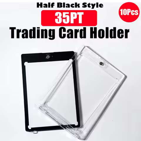 10Pcs Pack 35PT Matte Black Border Magnetic Trading Card Holder Case One-Touch UV Protection