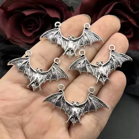 7pcs 23x44mm Fashion Vintage Punk Gothic Bat Charms Pendants Designer Charms Fit Jewelry Making DIY 