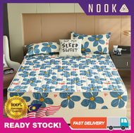 NooKa Non Slip Mattress Protector Bedsheet Single/Queen/King Sarung Tilam Fitted Bedsheet 床单