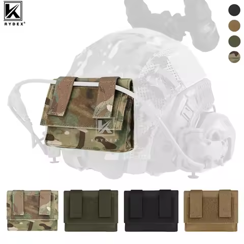 KRYDEX Tactical Helmet Counterweight Pouch NVG Battery Carrier Removable 18650 CR123 Holder Helmet R