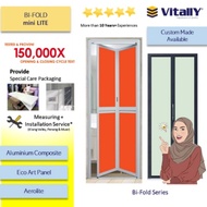 Custom made dibuat khas Vitally Aluminium Pintu Lipat Toilet Door Pintu Tandas Pintu Lipat Tandas Fo