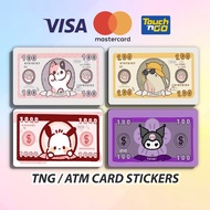 Cute Cat Dollar Bill - Sticker Card Touch n Go TnG ATM Card Skincard Cover