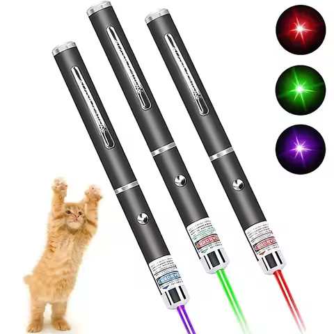 Laser Pointer Red Green Purple Three-color Laser Pointer Projection Teaching Demonstration Pen Toys 
